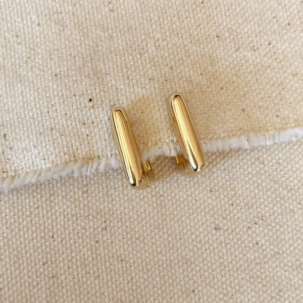 18k Gold Filled Rectangle Shaped Hoop Earrings - Terra Cotta Gorge Co.