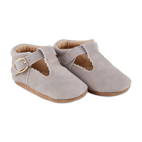 Grey Suede Baby Mary Janes