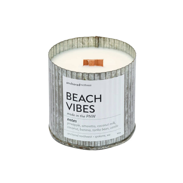 Beach Vibes Wood Wick Rustic Farmhouse Soy Candle - Terra Cotta Gorge Co.