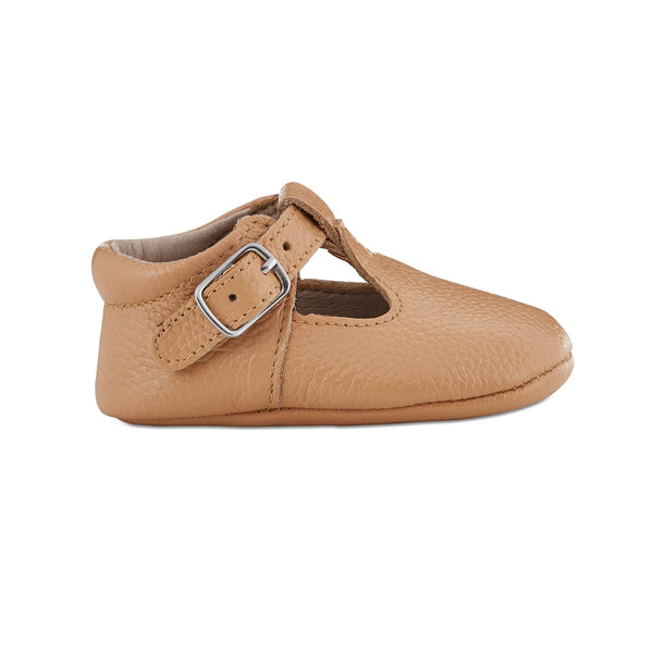 Caramel Soft-Soled Leather Baby Mary Janes - Terra Cotta Gorge Co.