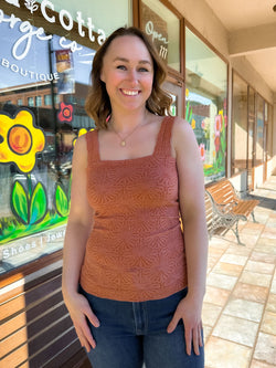 Clay Textured Knit Tank - Terra Cotta Gorge Co.
