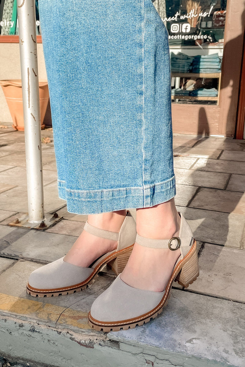 Daniela Grey Cut-Out Loafer Heel - Oasis Society - Terra Cotta Gorge Co.