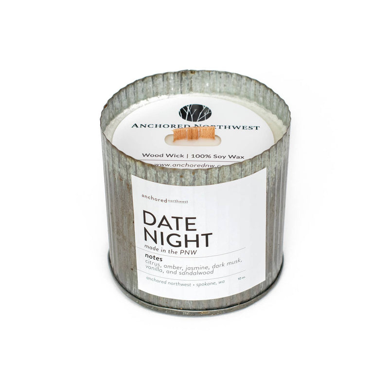 Date Night Wood Wick Rustic Farmhouse Soy Candle - Anchored Northwest - Terra Cotta Gorge Co.