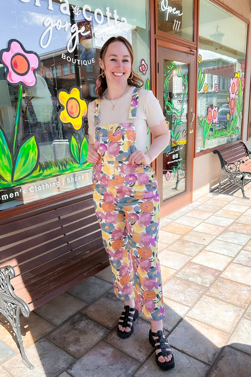 Floral Overall Jumpsuit - Storia - Terra Cotta Gorge Co.