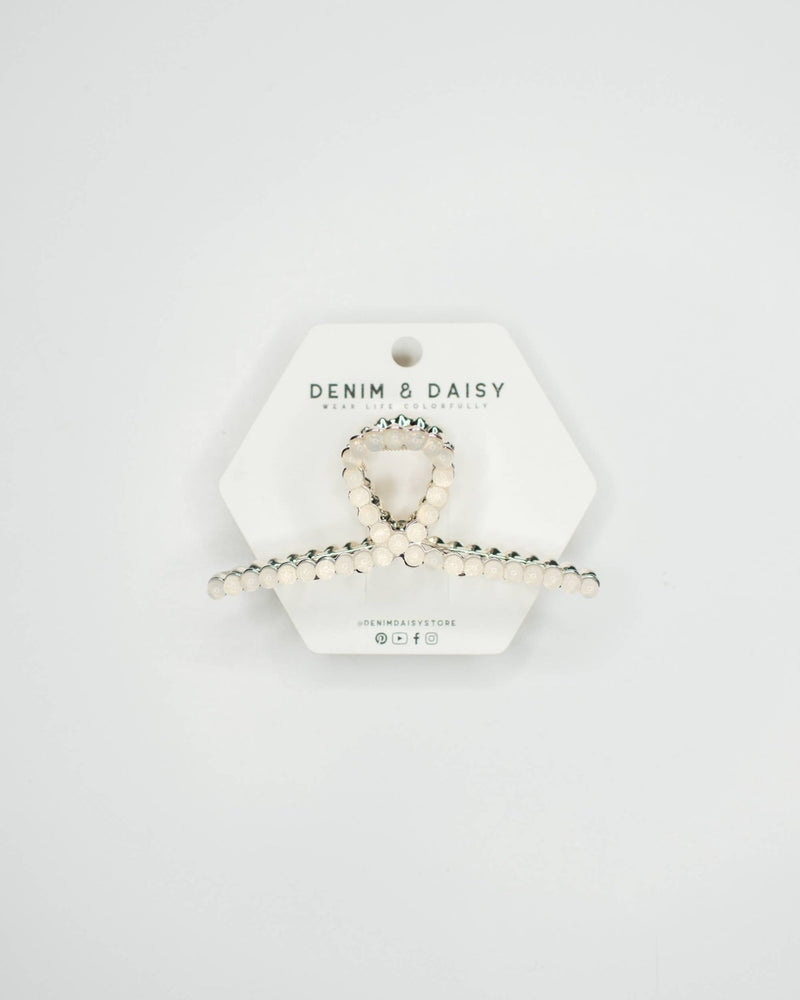 Glitter Pearl Loop Hair Claw - Denim & Daisy - Terra Cotta Gorge Co.