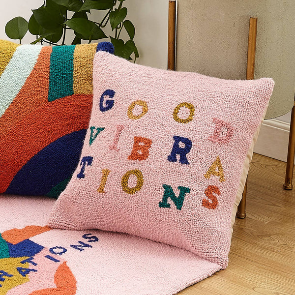 Good Vibrations Hook Pillow - Peking Handicraft - Terra Cotta Gorge Co.