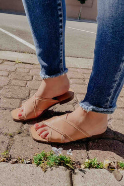 Madeleine Nude Criss Cross Sandal - Oasis Society - Terra Cotta Gorge Co.