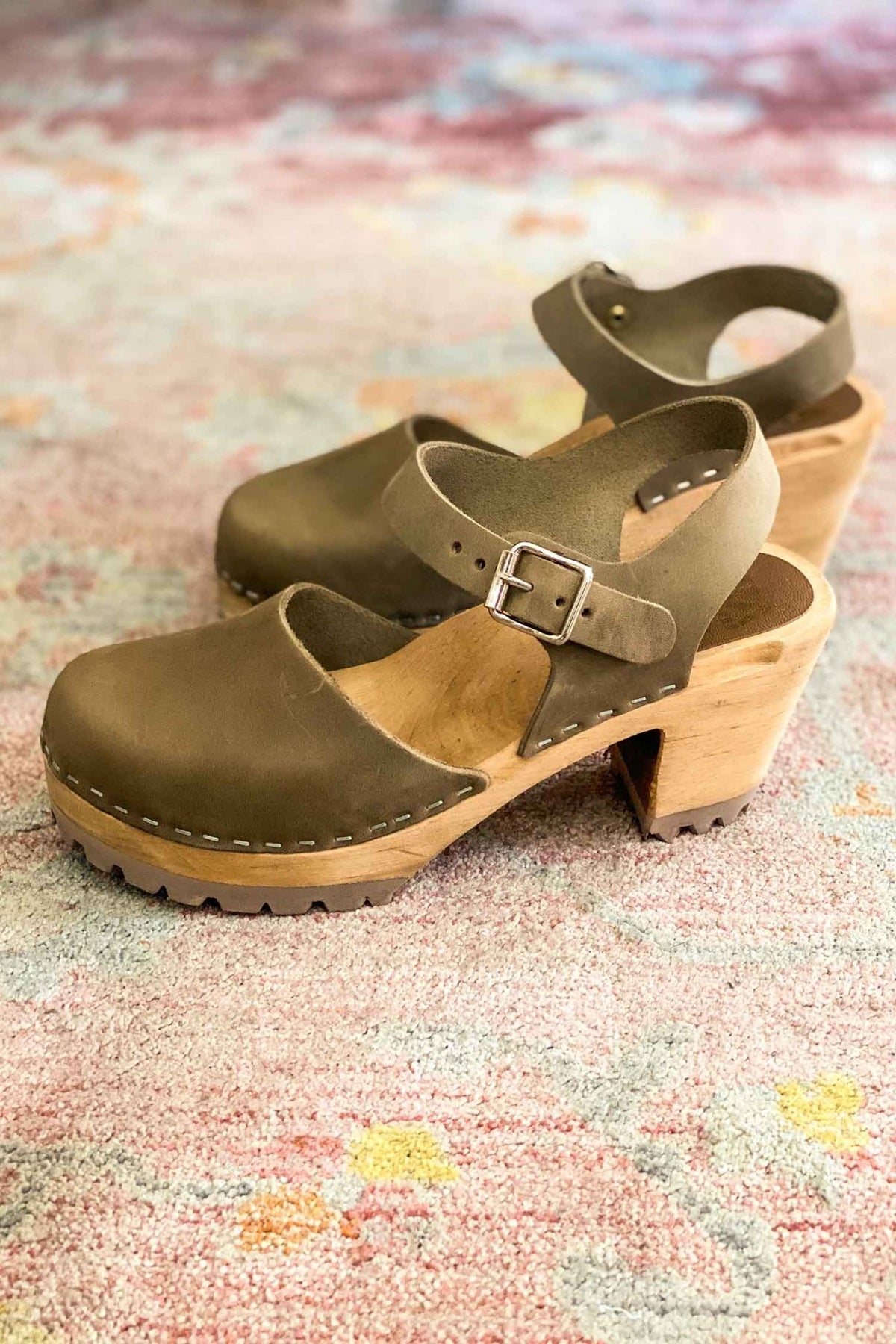 MIA Abba Clogs Khaki Shoes Terra Cotta Gorge Co