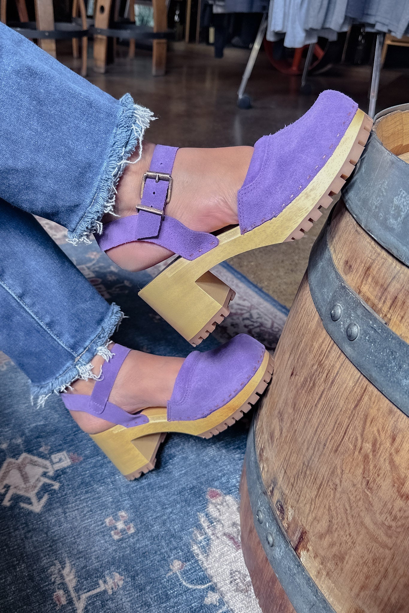 MIA KAOLIN Purple Suede Clog - Shoes - Terra Cotta Gorge Co.