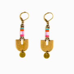 Miyuke and Brass Graphic Earrings - Altiplano - Terra Cotta Gorge Co.