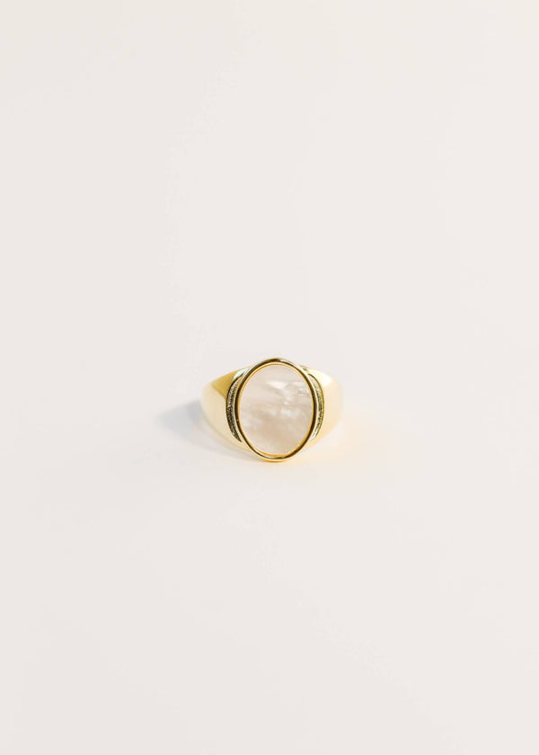 Mother of Pearl Signet Ring - JaxKelly - Terra Cotta Gorge Co.