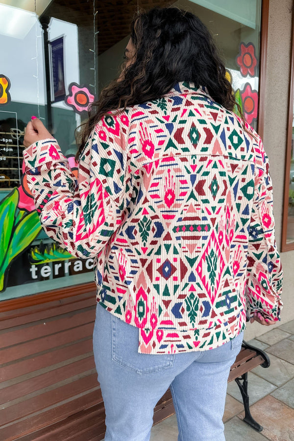 Multi Colored Aztec Jacket - Andrée By Unit - Terra Cotta Gorge Co.