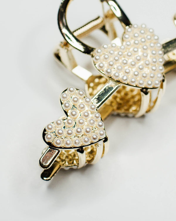 Pearly Heart Hair Claw - Denim & Daisy - Terra Cotta Gorge Co.