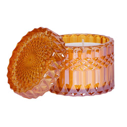 Pomander Petite Shimmer 8oz Soy Candle / Orange Glass - Terra Cotta Gorge Co.