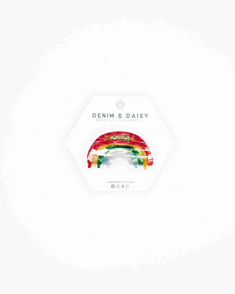 Rainbow Hair Claw - Denim & Daisy - Terra Cotta Gorge Co.