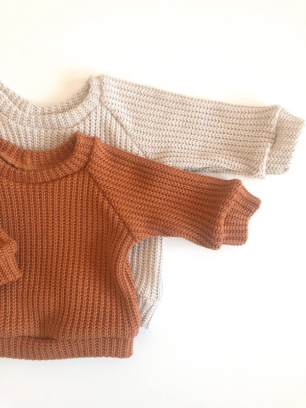 Rust Baby Knitted Sweatshirt - Switheart - baby apparel - Terra Cotta Gorge Co.