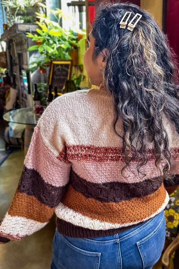 Rust & Brown Color Block Sweater - Terra Cotta Gorge Co.
