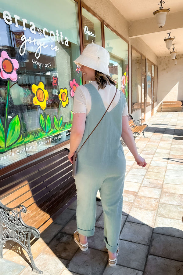 Sage Cotton Jumpsuit - Terra Cotta Gorge Co.