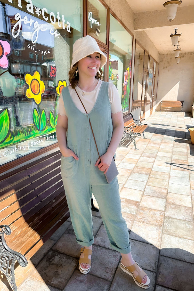 Sage Cotton Jumpsuit - Terra Cotta Gorge Co.