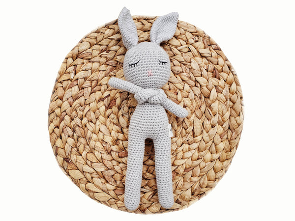 Gray Sleepy Bunny Doll - Mali Wear - Terra Cotta Gorge Co.