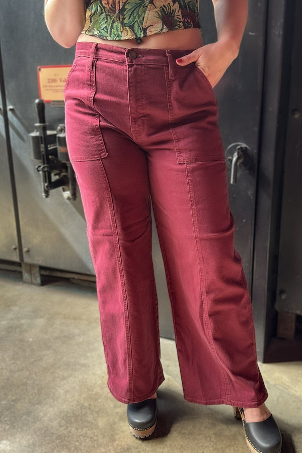 Spiced Burgundy Seamed Utility Pant - Just USA - Terra Cotta Gorge Co.