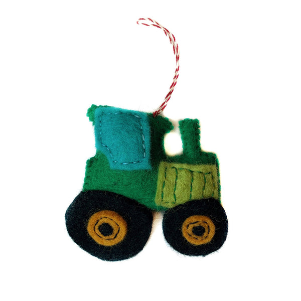 Tractor Felt Wool Christmas Ornament - Ornaments 4 Orphans - Terra Cotta Gorge Co.
