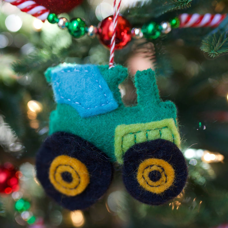 Tractor Felt Wool Christmas Ornament - Ornaments 4 Orphans - Terra Cotta Gorge Co.